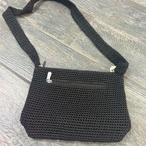 The Sak Black Crochet Crossbody Bag